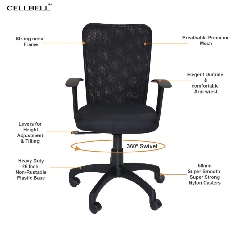 CELLBELL® C83 Mid Back Mesh Fabric Office Chair